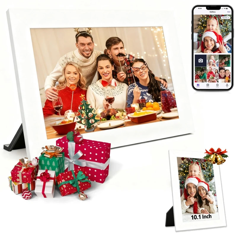 Trovoro Digital Photo Frame 10.1 Inch Digital Photo Frame with 32GB Storage, WiFi, IPS Touch Screen, HD Display, Auto-Rotate Slideshow, SD Card Slot, Share Photos & Videos Remotely