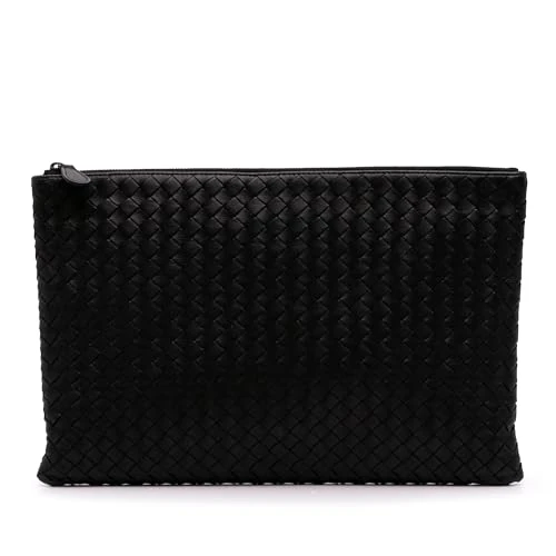 Bottega Veneta Pre-Loved Large Nappa Intrecciato Flat Zip Biletto Pouch