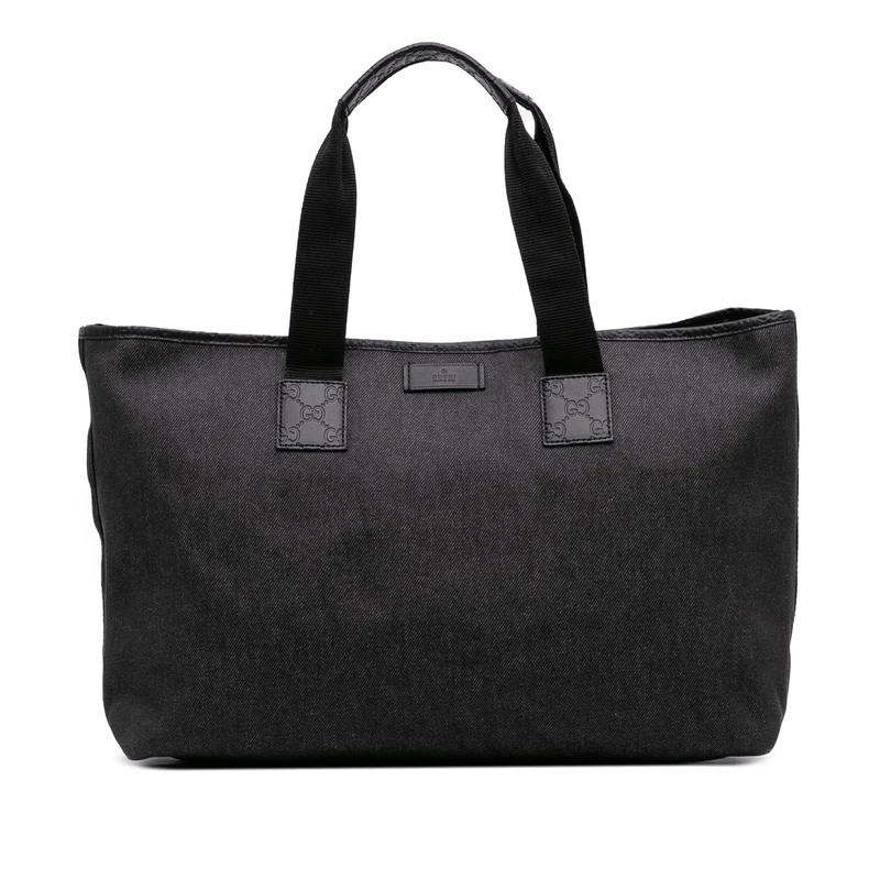 Gucci Pre-Loved Guccissima Trimmed Denim Tote Bag