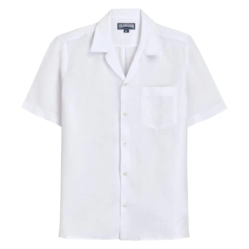 Vilebrequin, Bowling Linen Shirt Solid, XXXL, White