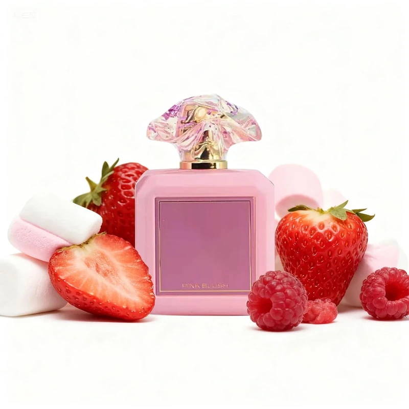 Pink Blush Shams Al Emarat Khususi Strawberry Candy Sweet and Energizing Perfume, Pink Bottle - 100ml
