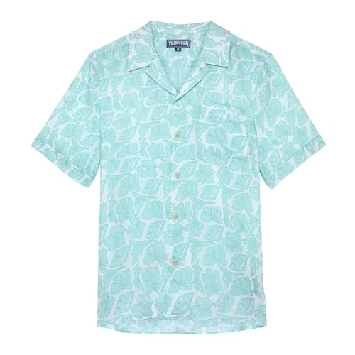 Vilebrequin, Bowling Linen Shirt Seashells, S, White