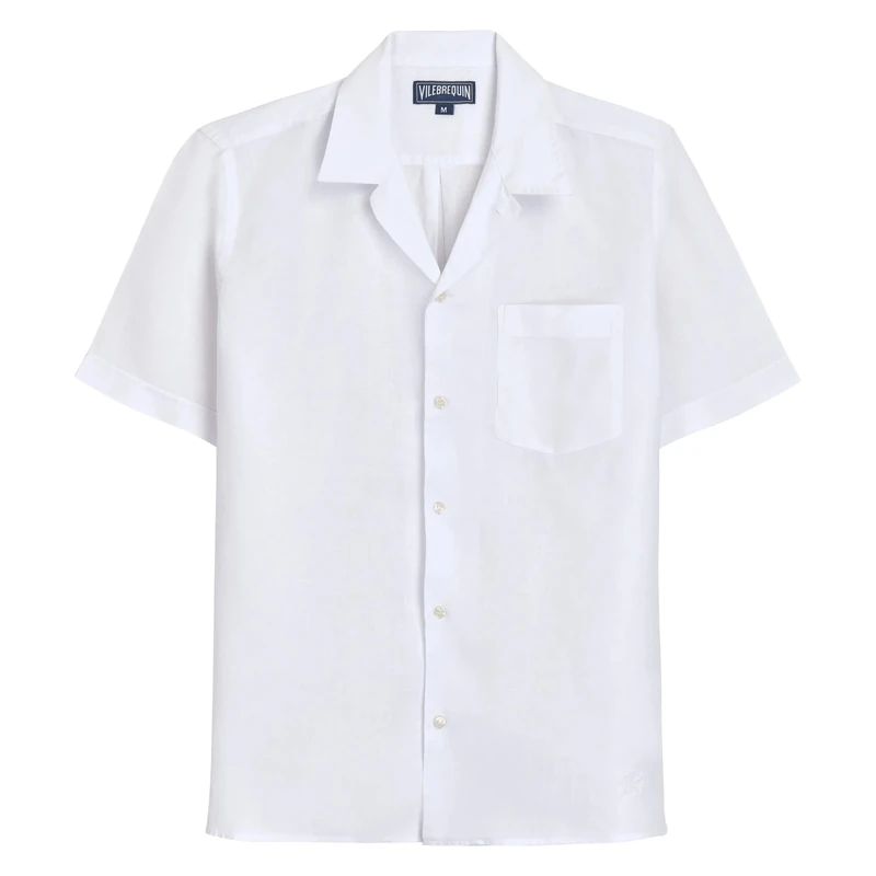 Vilebrequin, Bowling Linen Shirt Solid, S, White
