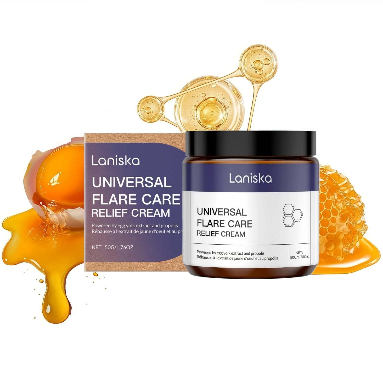 Universal Flare Care Relief Cream, All-Natural Skin Tag Remover Anti-Chafing, Wound Care, Relief for Itching Skin w/Propolis & Egg Yolk Extract, Drawing Salve for Cysts, Hemorrhoid Cream No Allergies