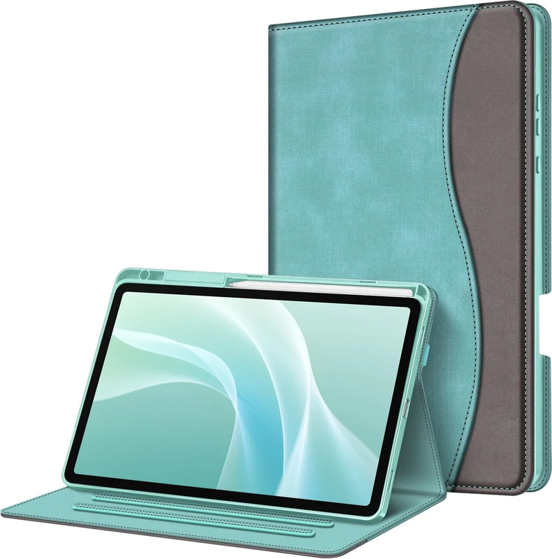 FINTIE Case for Samsung Galaxy Tab S11 5G 11 Inch 2025 Model (SM-X730/X736B) with S Pen Holder, Multi-Angle Viewing Soft TPU Back Cover with Pocket, Auto Wake/Sleep, Turquoise