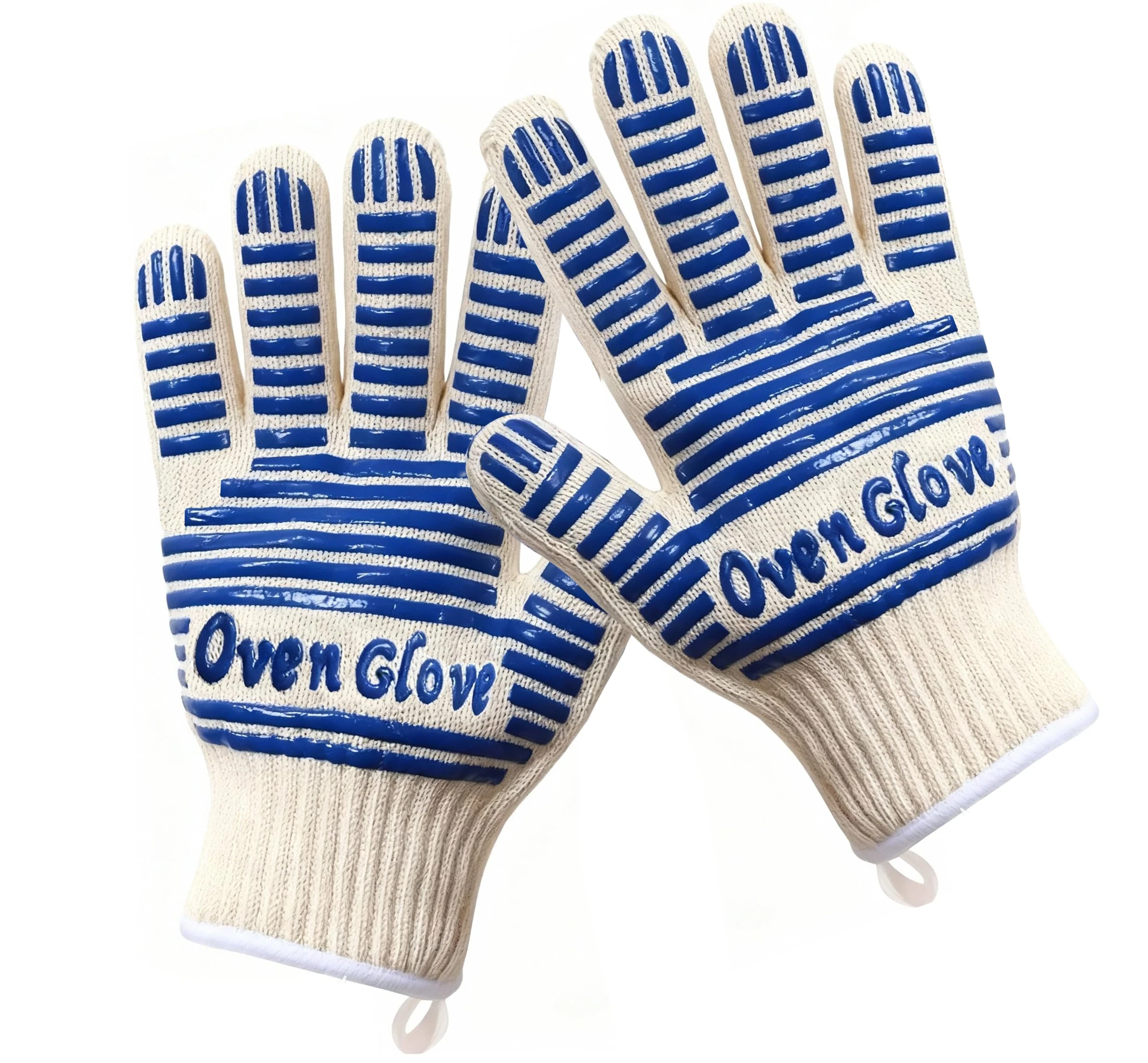 Oven Gloves Kitchen Microwave Heat Resistant Five Finger Non-Slip Silicone Oven Gloves for Handling Hot Surfaces Cooking Baking and Fireplace Grilling