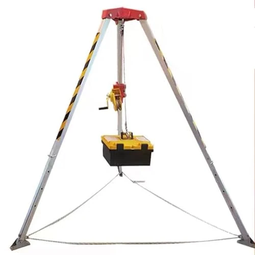 WQPMNYG Tri-Pod Pulley Hoisting System, 1800 lbs Aluminum Winch Rescue Kit for Firefighting, Energy Engineering, Construction, Heavy-Duty Lifting Equipment