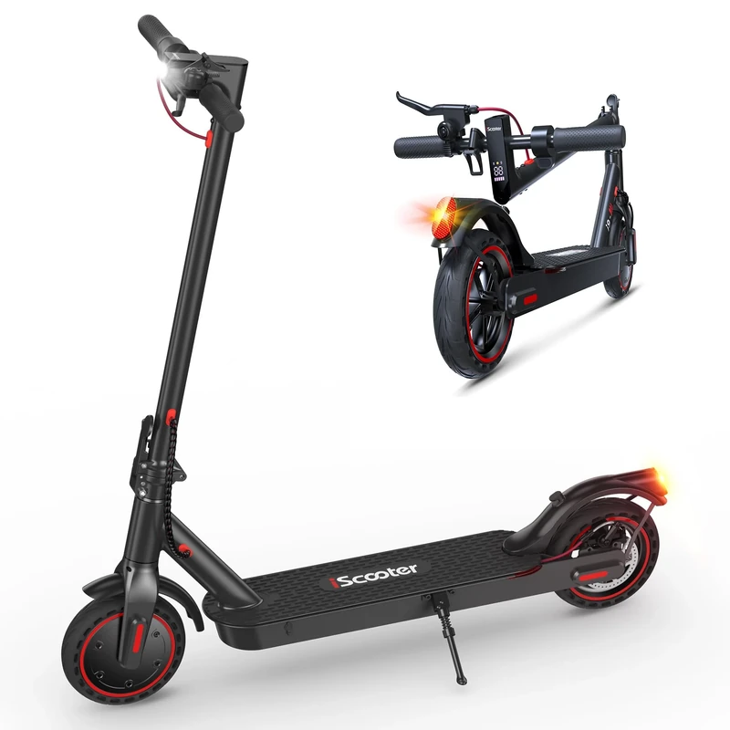iScooter Electric Scooter, 350W Motor i8/i9 Electric Scooters Adult with Cuise Control, 20-30KM Range, 8.5Inch Tires, 3 Speed Mode, Double Braking System Fast E Scooter for Adults and Teens