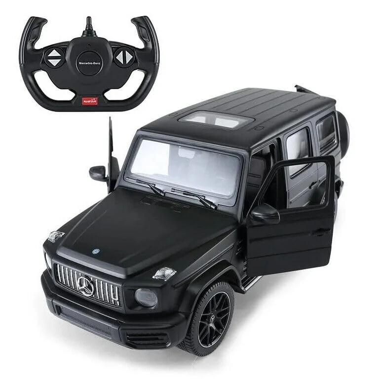 Officially Licensed Mercedes Benz G63 AMG RC Car, 1:14 Scale, Black - Remote Controlled with Front Wheel Shock Absorbers, Suitable for Indoor and Outdoor Play