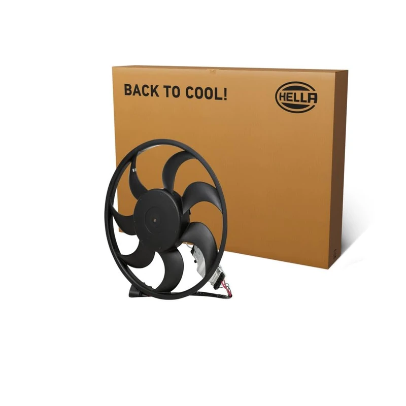 HELLA 8EW 366 420-521 Fan, engine cooling - 12V - 318W - Electric - Ø: 420mm - with control unit - without radiator fan shroud/without resistor - Image 1