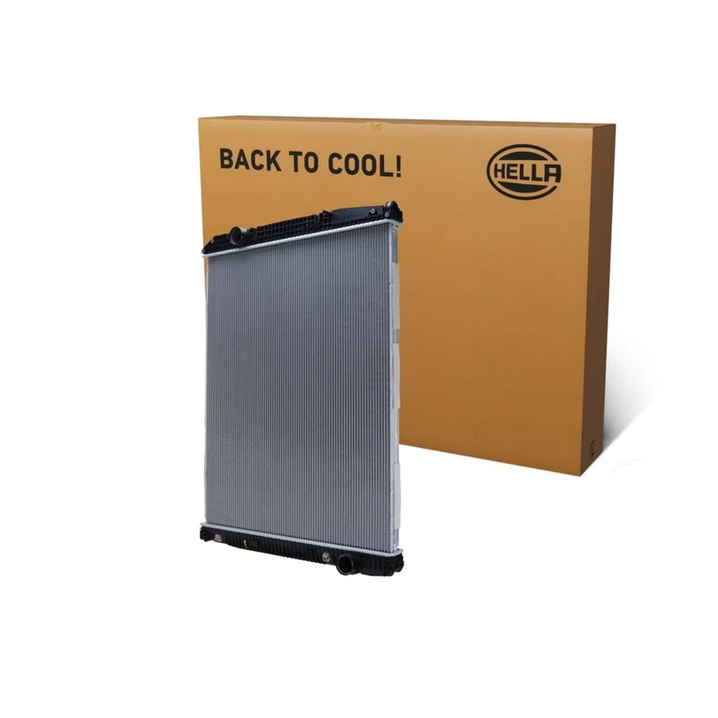 HELLA 8MK 366 302-221 Radiator, engine cooling - Brazed cooling fins - Aluminium/Plastic - with oil cooler/without gasket/seal - without expansion tank/without frame