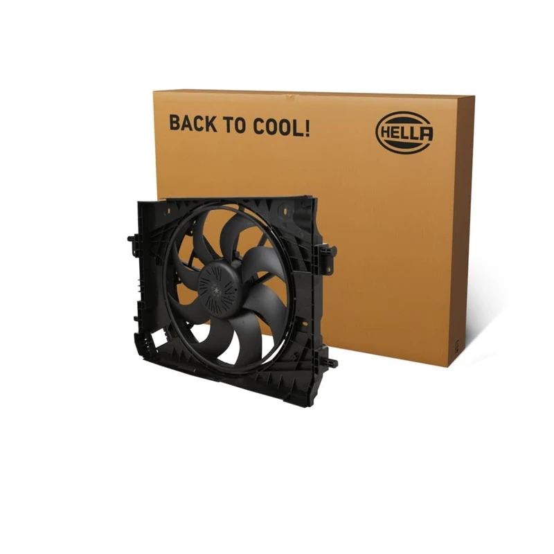 HELLA 8EW 366 420-351 Fan, engine cooling - 12V - 144W - Electric - Ø: 385mm - with radiator fan shroud/without resistor