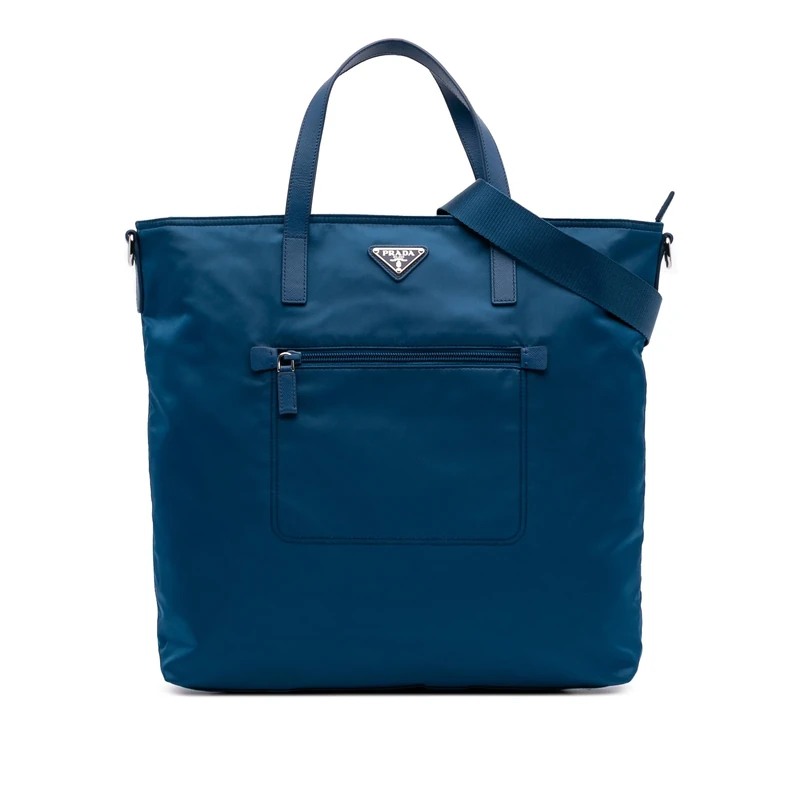 Prada Pre-Loved Tessuto Zip Top Convertible Tote Handbag