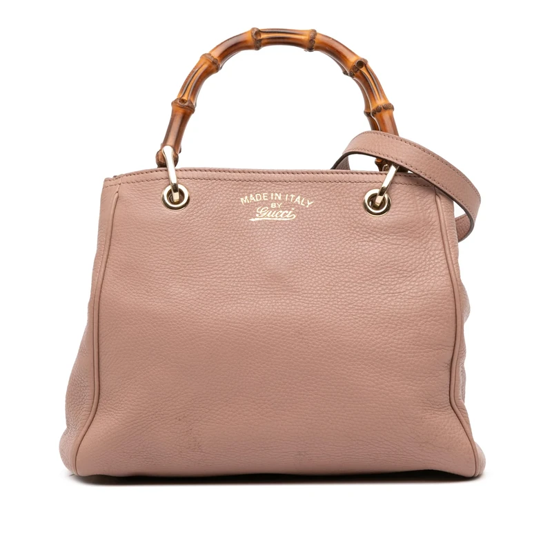 Gucci Pre-Loved Small Calfskin Bamboo Shopper Satchel