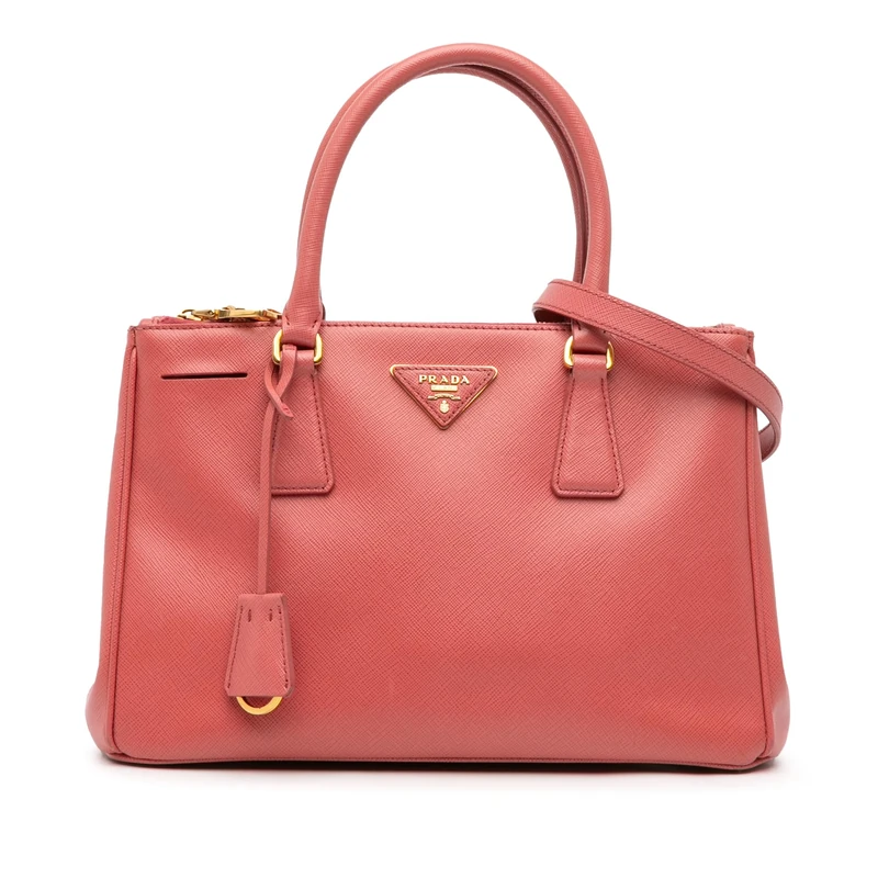 Prada Pre-Loved Small Saffiano Lux Galleria Double Zip Satchel Handbag
