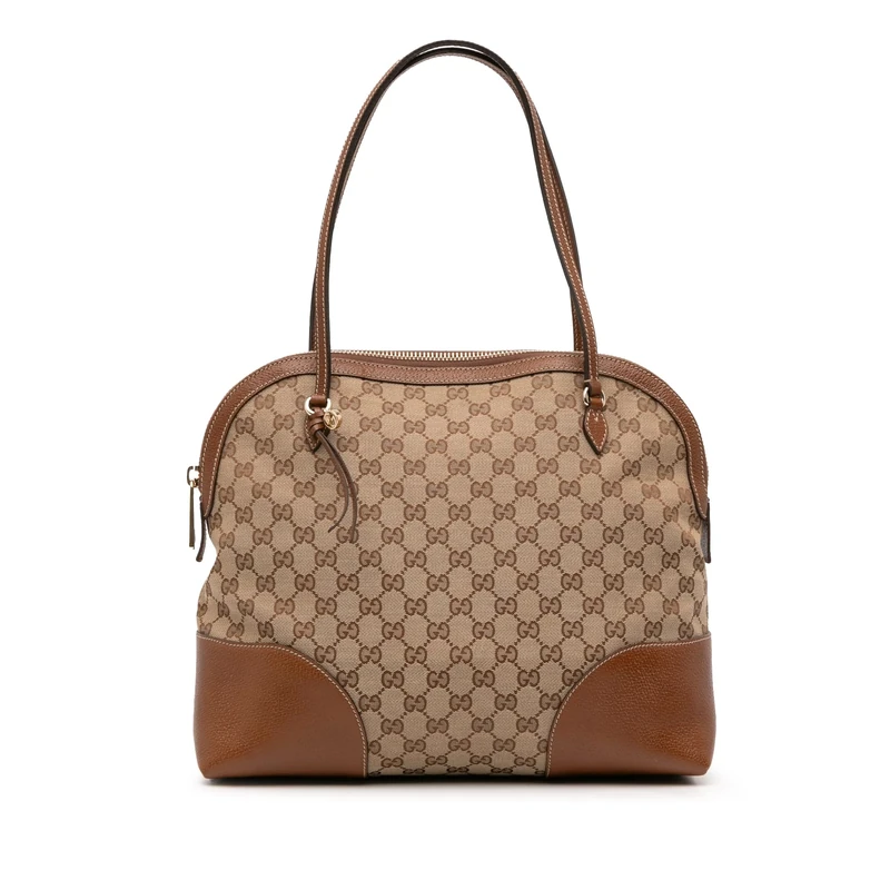 Gucci Pre-Loved Medium GG Canvas Bree Dome Tote