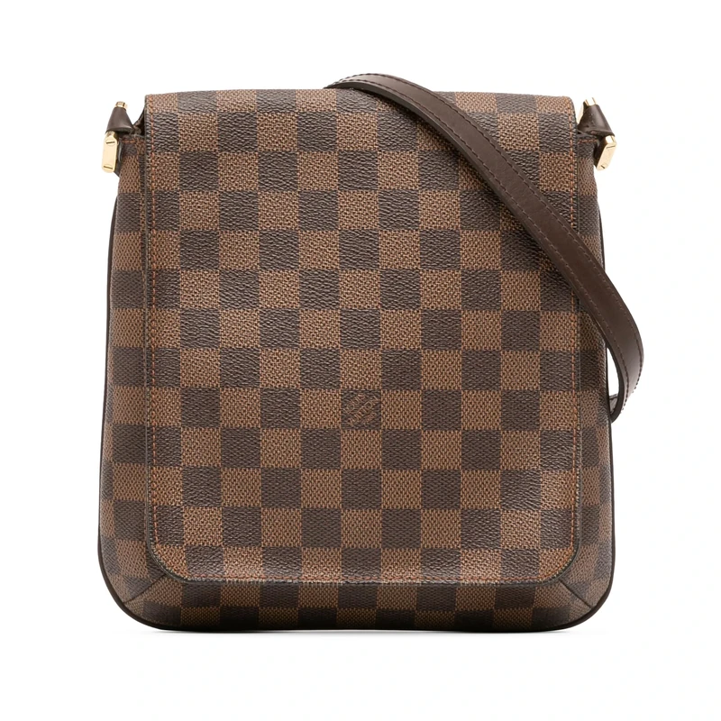 Pre-Loved Damier Ebene Musette Salsa Long Strap