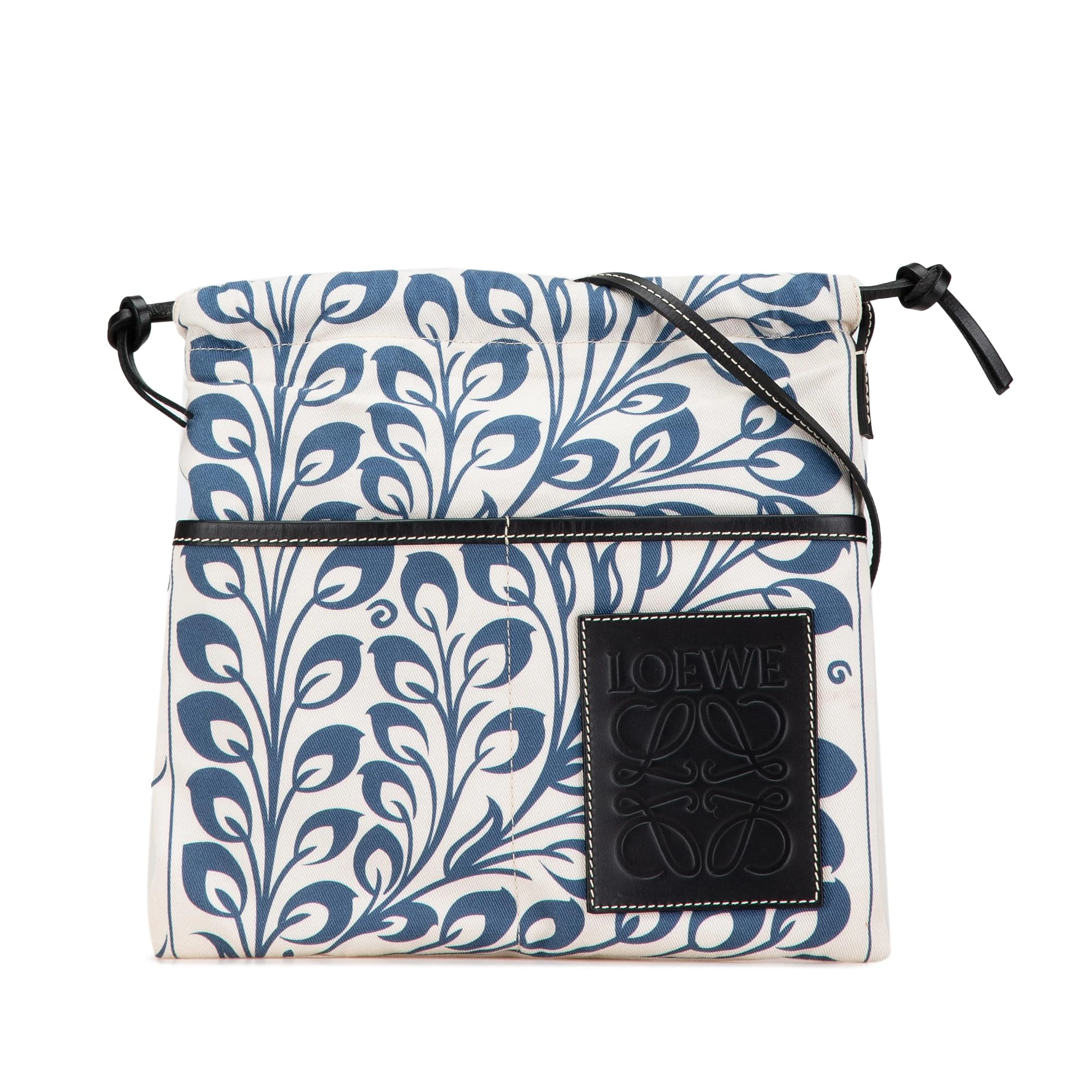 LOEWE Pre-Loved Anagram Canvas Drawstring Crossbody Bag