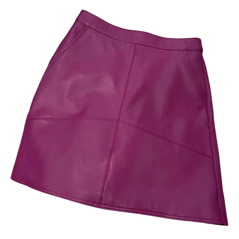 Women's High Waist Mini Leather Skirt Fashion Korean Style Elegant Skirts