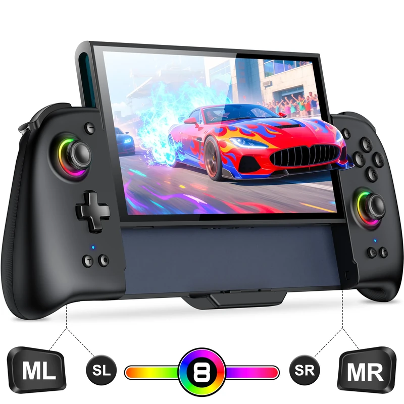 Gammeefy Switch 2 Controller - Hall Effect Joystick - One Piece Switch Joypad Replacement to Switch 2 Pro Controller's Feel, with 9 RGB Lighting, Turbo, KeyLinker App, Program
