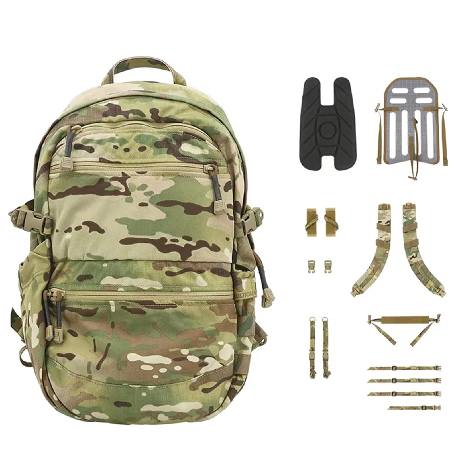 WLXW Outdoor Tactical Assault Backpack Pack Attachable Vest Attack Backplate Multi Functional Modular Backpack For CS Hunting Airsoft Wargame Paintball Gear(MC)