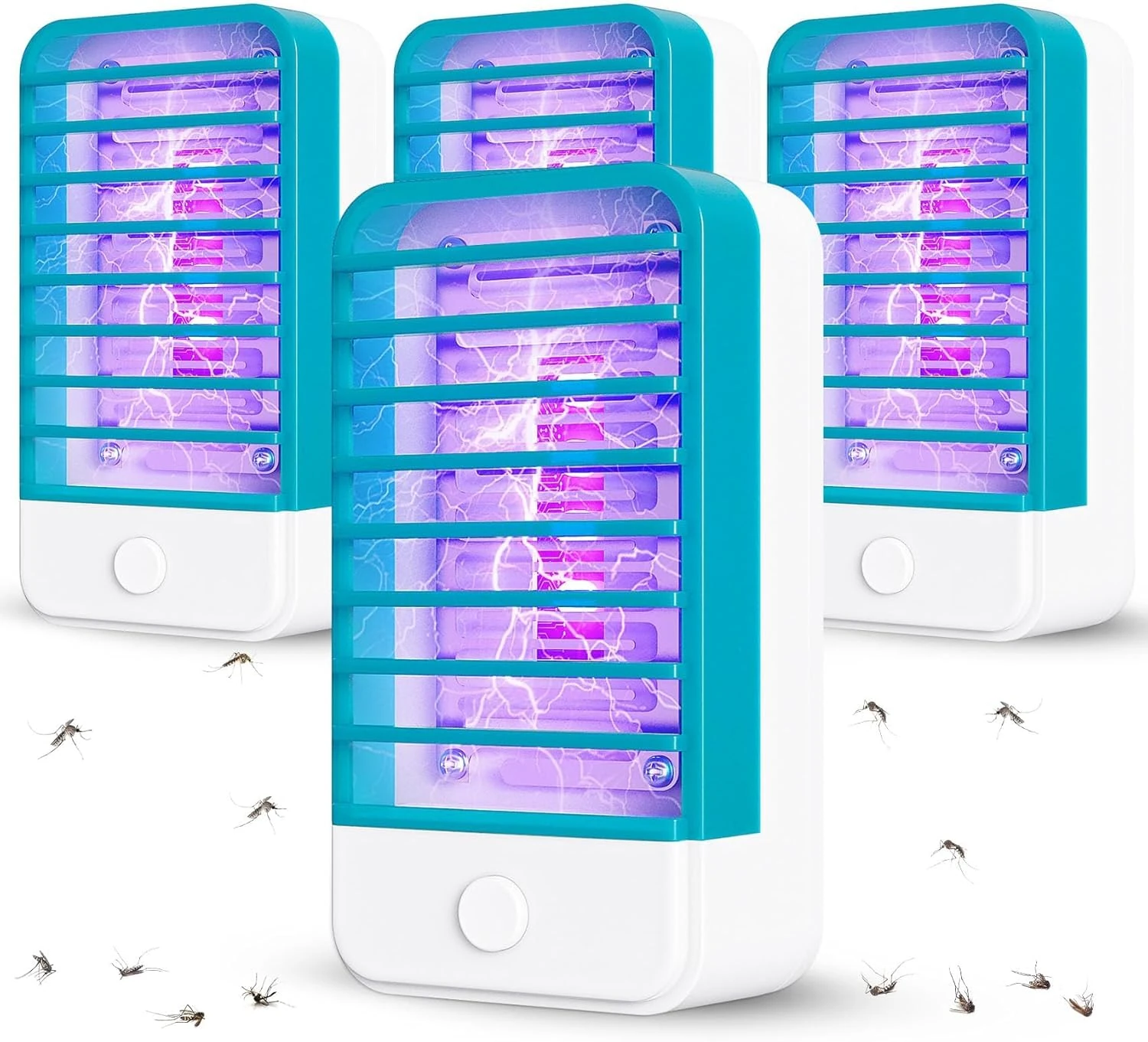 Bug Zapper Indoor, 2025 NEW 4pcs Fly Trap Zapper for Indoors,Mosquitoes Killer, Portable Electric Mosquito Zapper for Living Room, Home, Kitchen, Bedroom, Baby Room