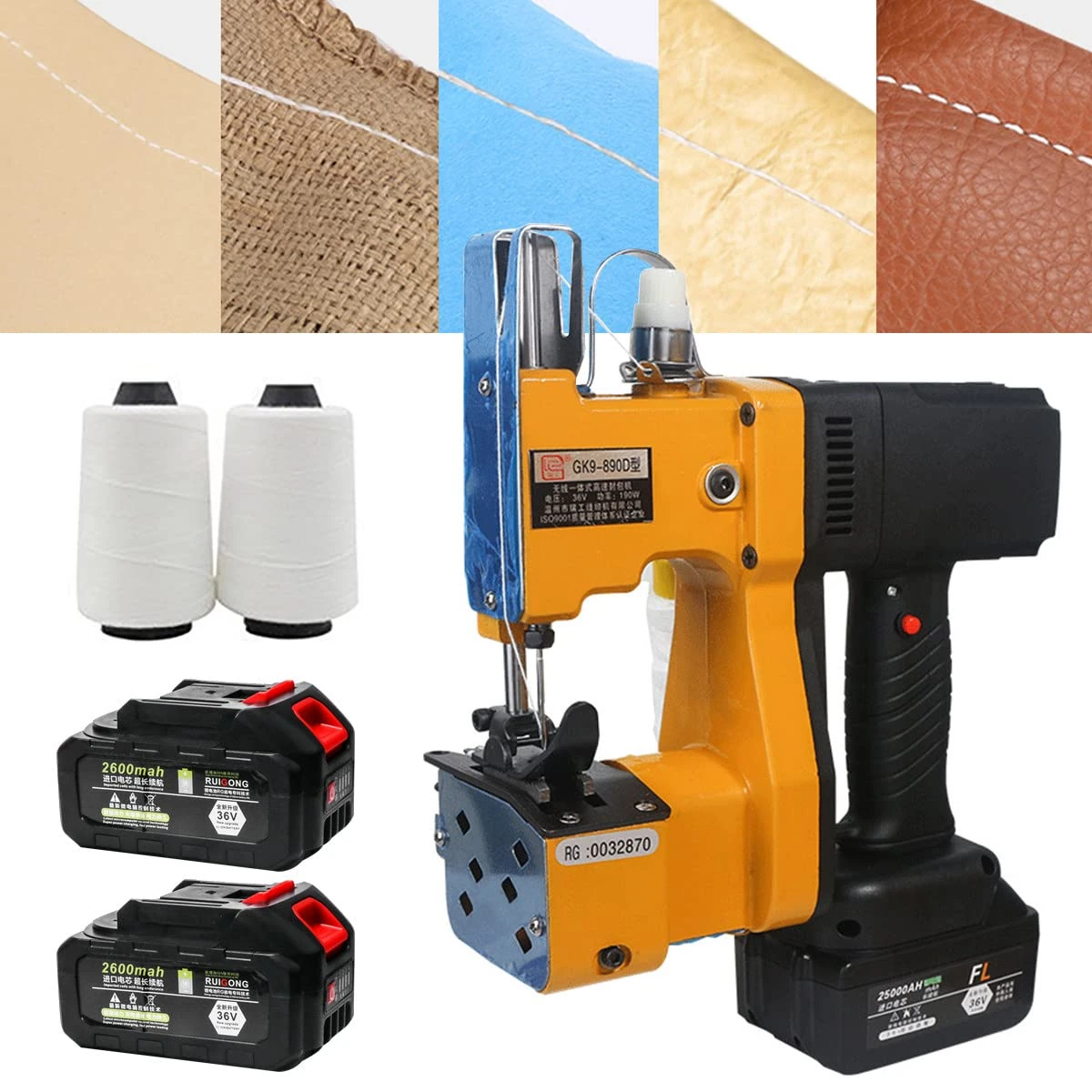 Portable Sewing Machine with Automatic Thread Cutter and Dual Batteries, Ideal for Bags, Paper, and Woven Materials