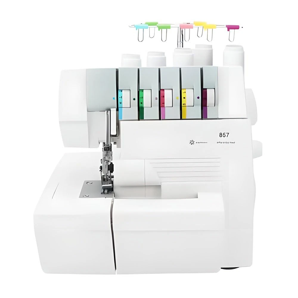 Heavy-Duty Coverstitch Serger Overlock Sewing Machine with 2-3-4-5 Stitch Capability, Trim Trap, and Snap-on Presser Feet for Beginners and Professionals