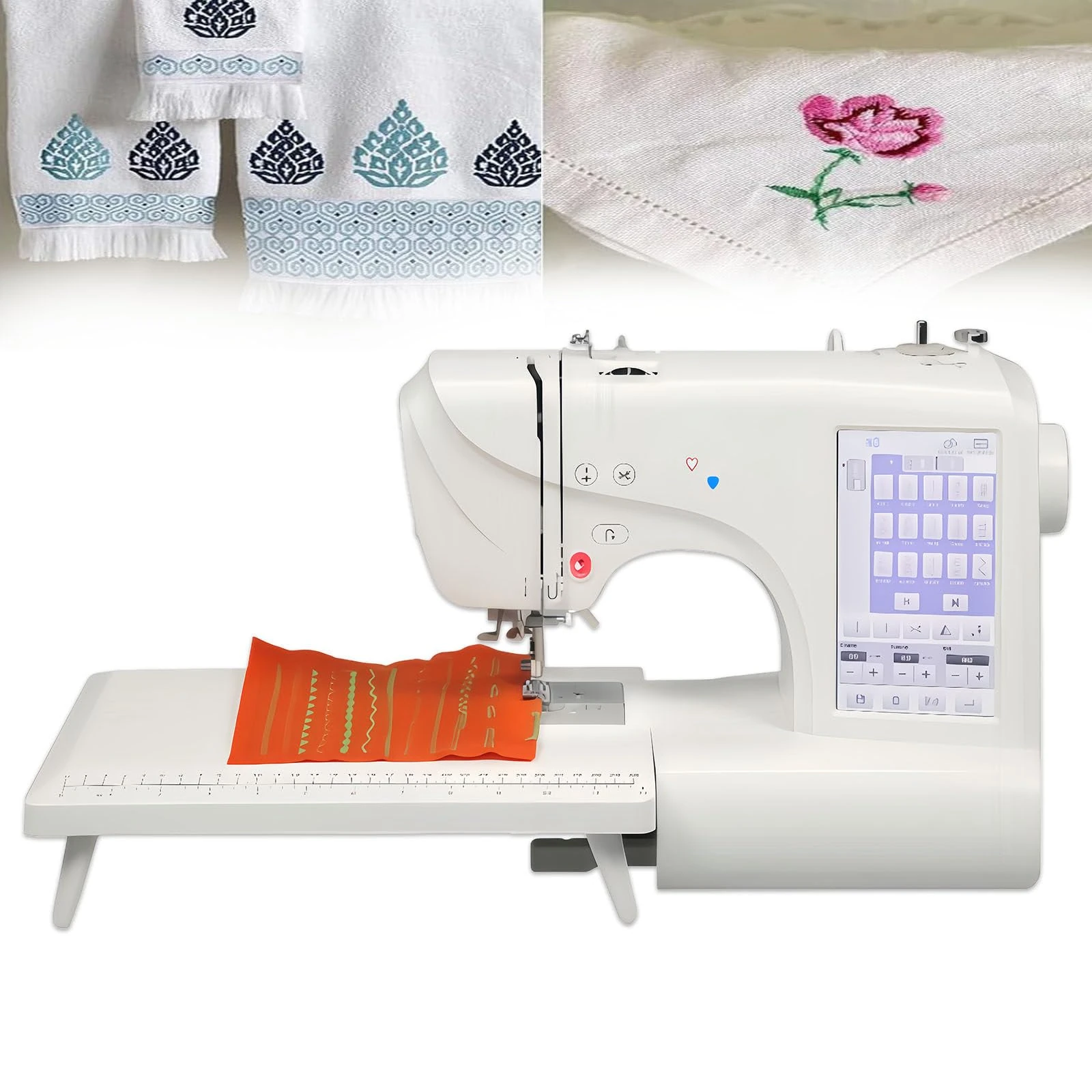 Glowdora Portable Sewing And Embroidery Machine,Sewing Machine, Embroidery & Sewing Combo, With 100x100mm/100x235mm Hoop, 7" Touch Screen, Ideal For Home And Creative Projects