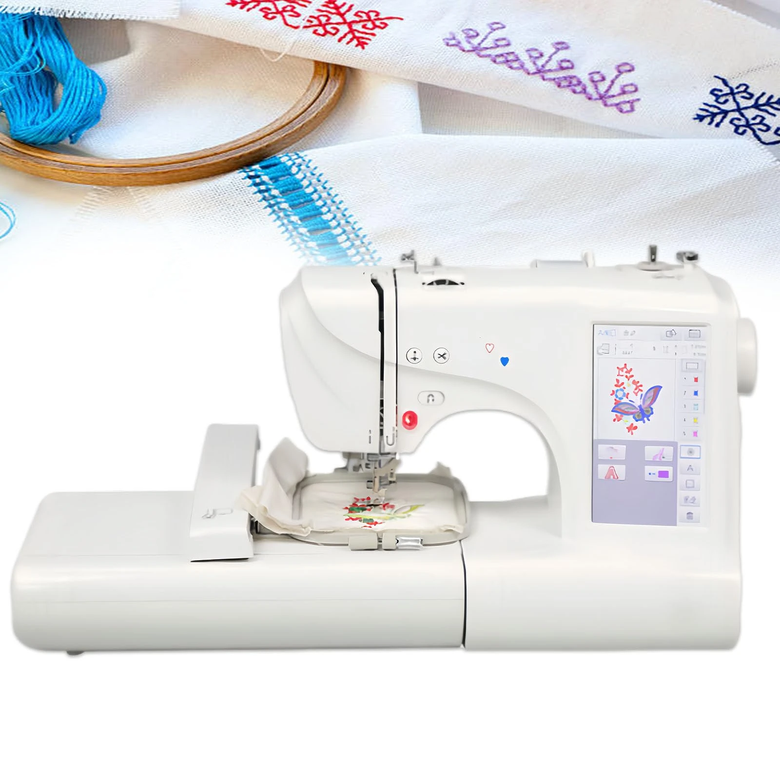 Glowdora Sewing Machine For Beginners & Home Use, Embroidery Or Sewing, 7" Touch Screen, Easy To Use, Quiet Operation, For Mending, Diy Crafts, Moms Or Home Sewists, 158 Built-In Designs