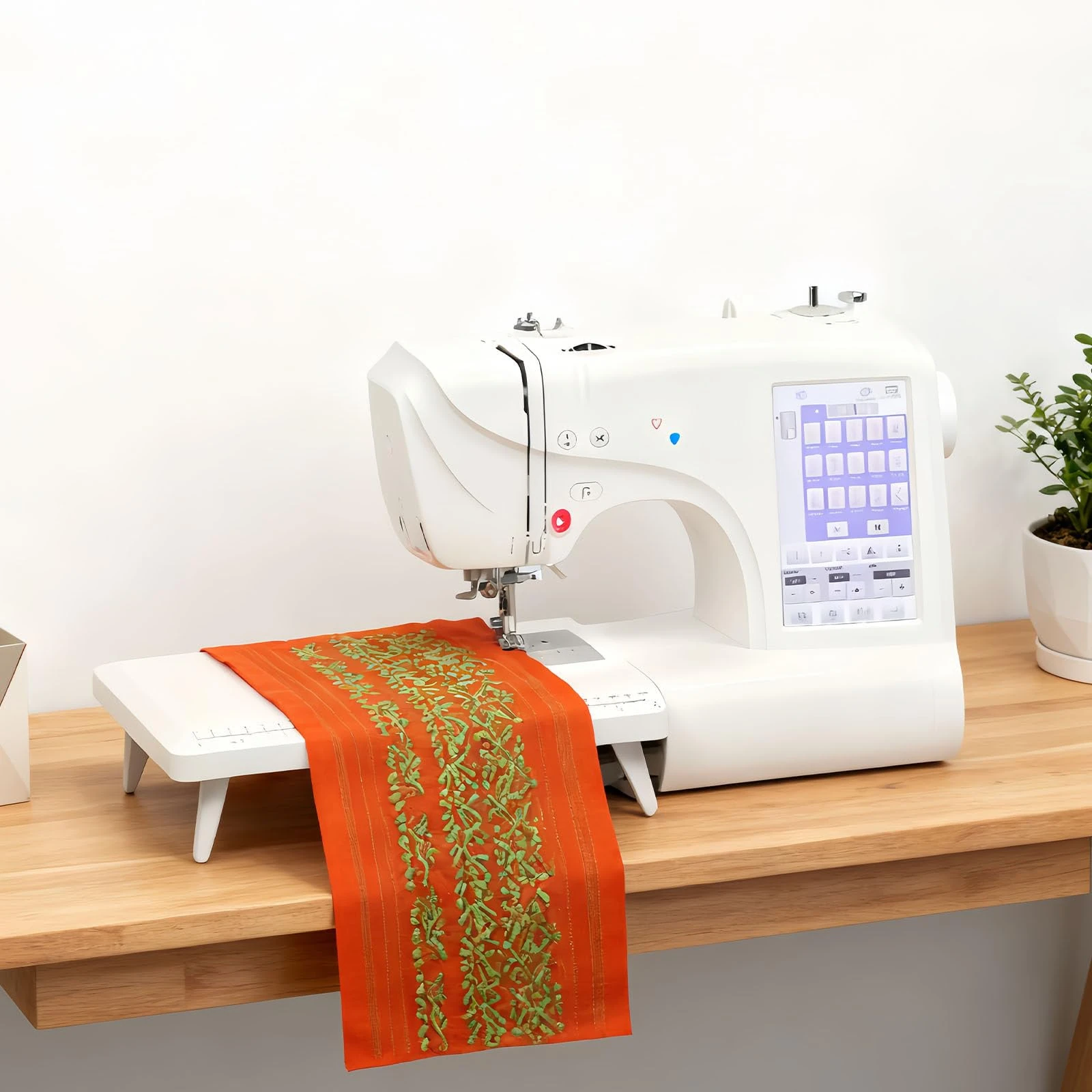 Glowdora Automatic Embroidery Sewing Machine, Beginner Sewing Machine, Computerised Sewing And Embroidery Machine With 210 Built-In Letters, 158 Pattern, For Newbies And Home Use
