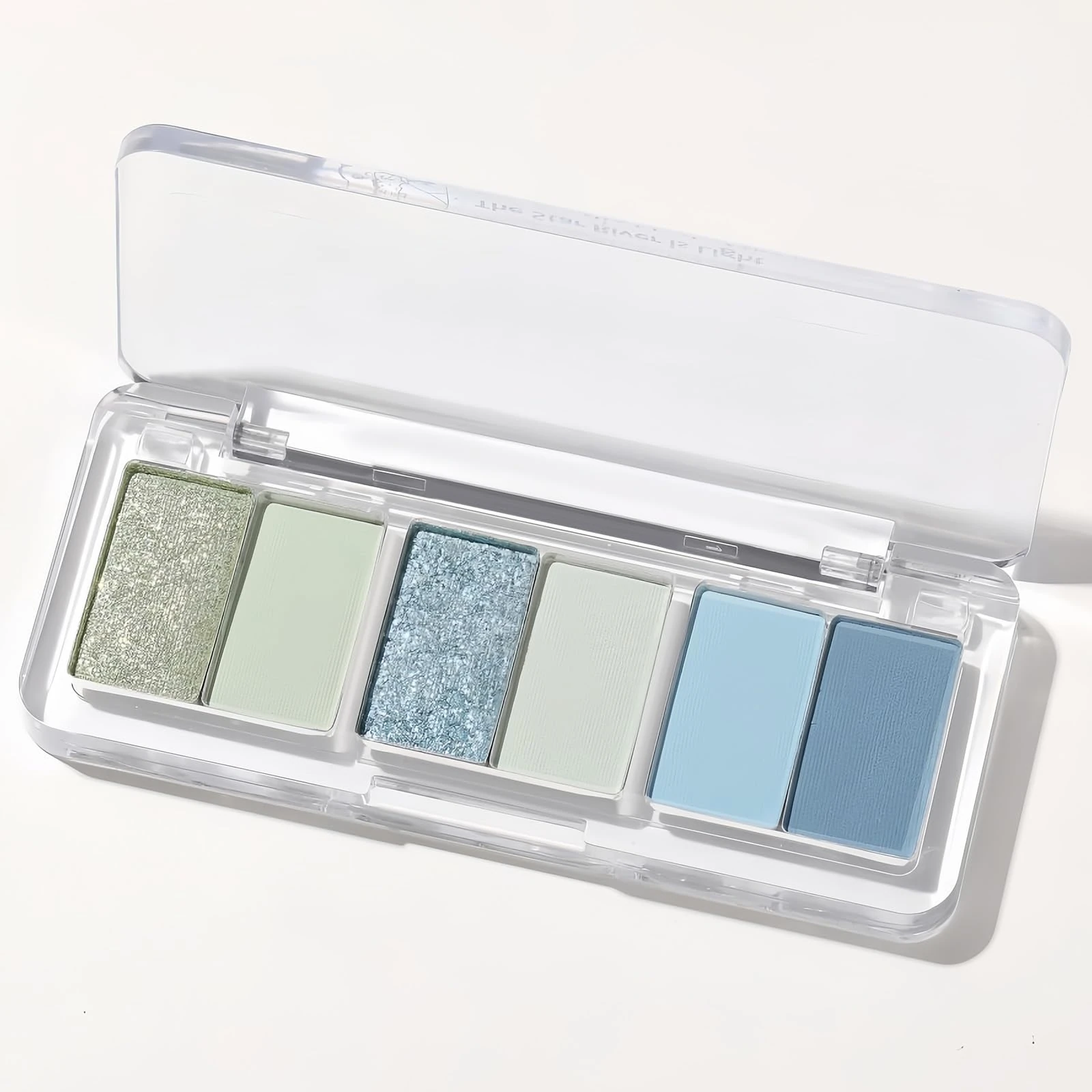 Blue Eyeshadow Palette, 6 Color Green & Navy Blue Glitter Eyeshadow Pallet for Women, Highly Pigmented Matte & Shimmer Makeup