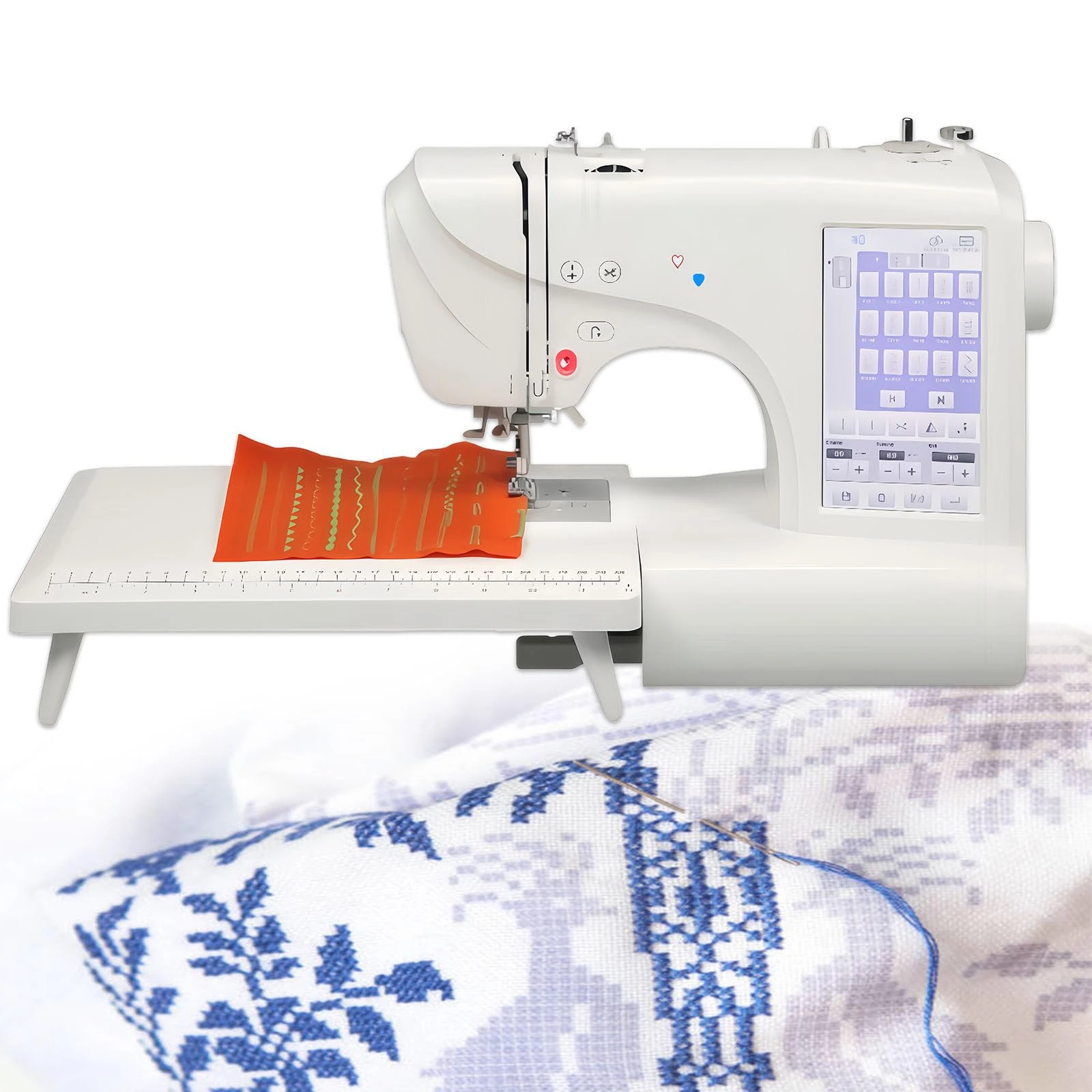 Glowdora Sewing Machine Or Embroidery Machine With 7" Touchscreen, 158 Patterns, 100x235mm Max Hoop, Quiet Horizontal Shuttle, Ideal Beginner Sewing Machine For Home Use, Diy, Mending