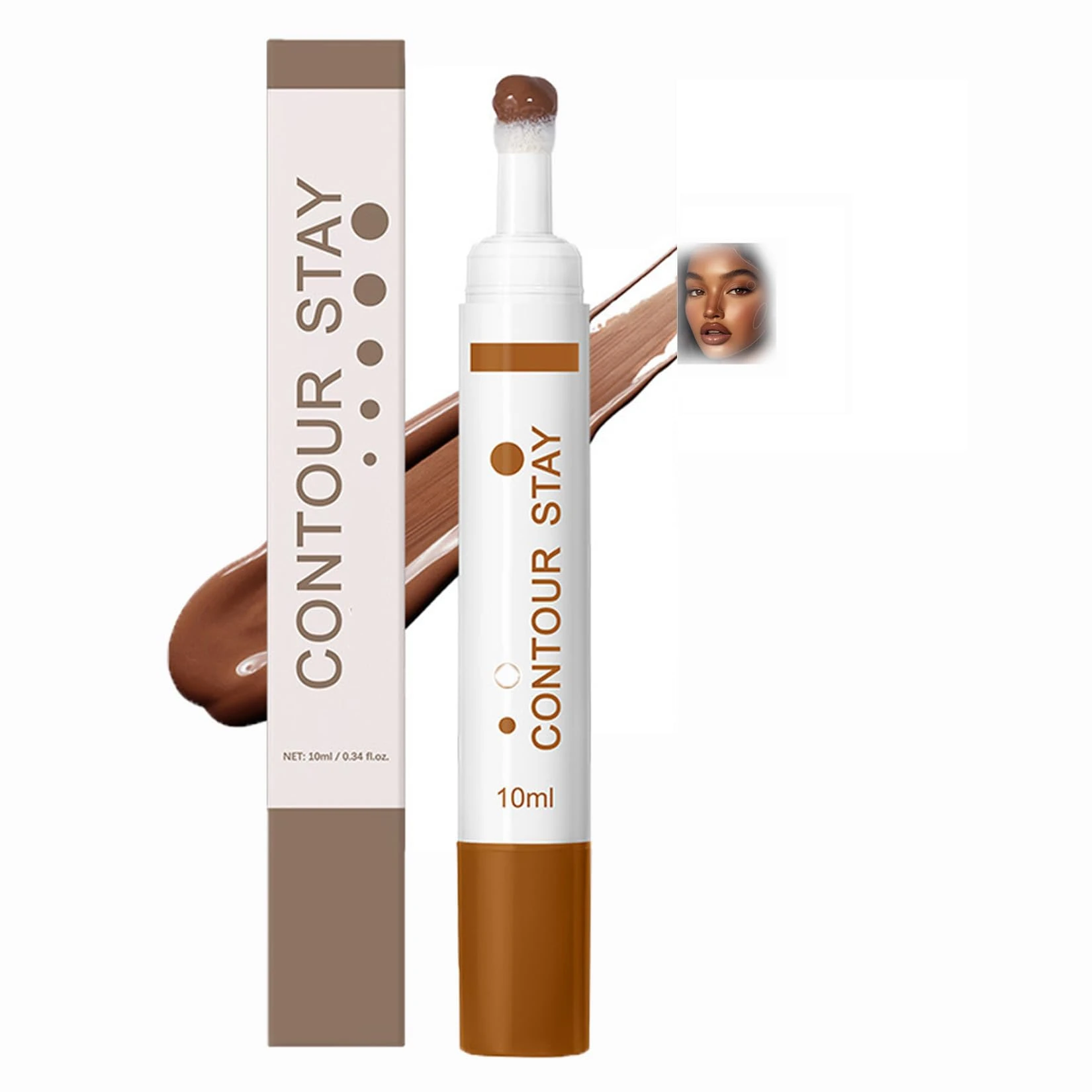Waterproof Cream Bronzer Stick – Long-Lasting Blendable Buildable Contour Makeup for Defined Cheekbones & Sculpted Features, Concealer Foundation(#4Mid Neutral)