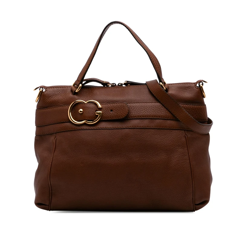 Gucci Pre-Loved Medium Leather Ride Top Handle Bag
