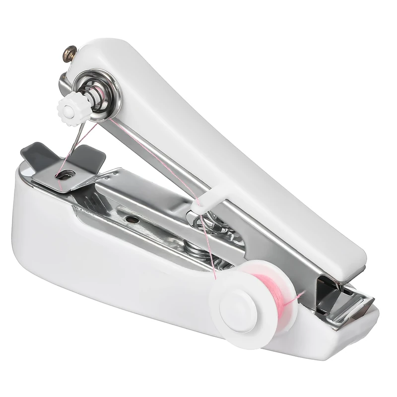 SOLUSTRE Portable Mini Handheld Sewing Machine for Home Use Lightweight Compact Mending Tool with Fast Stitching Easy Operation for Beginners Travel-friendly Fabric Repair Kit Random Color