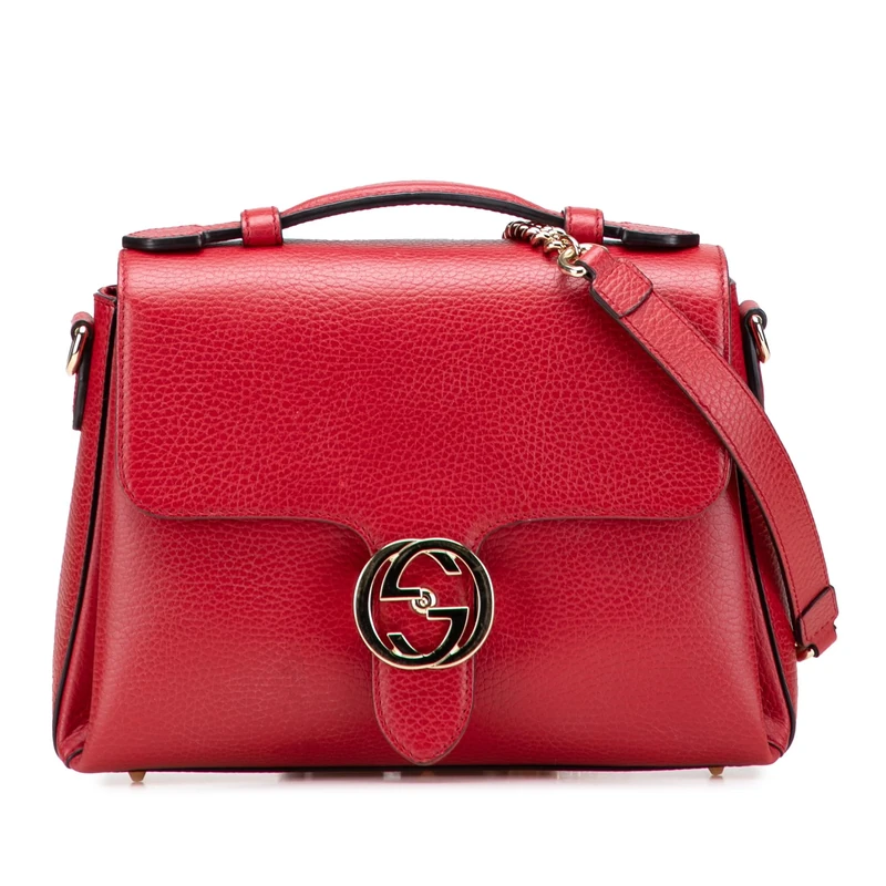 Gucci Pre-Loved Small Dollar Calf Interlocking G Satchel Handbag