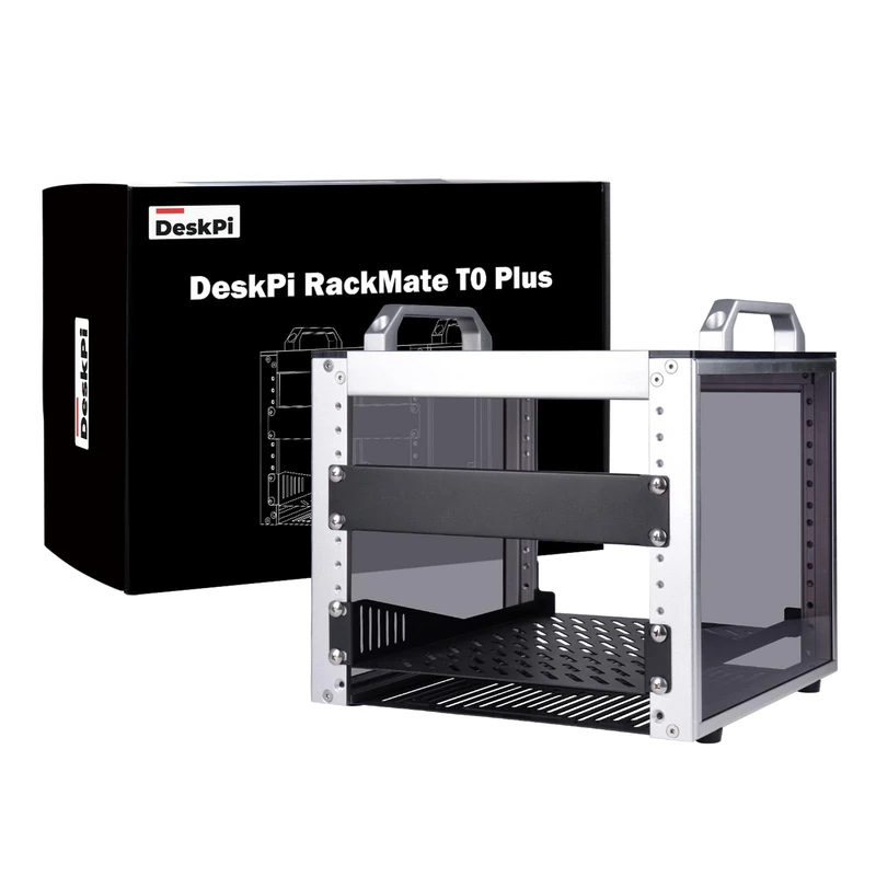 GeeekPi DeskPi RackMate T0 Plus, 10 Inch 4U Server Cabinet, 260mm Depth Mini Rack with Rack Shelf & Blank Panel, for 10 Inch AV, NAS and Server Equipment (Silver) - Image 1