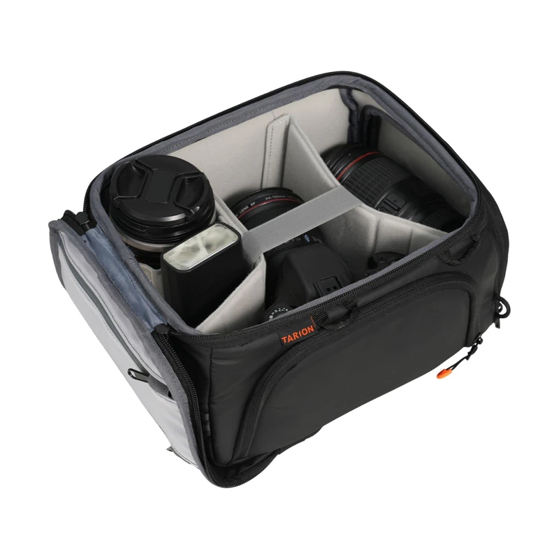 TARION Padded Camera Bag Insert - Protective Small Camera Cube With Quick Access & Metal Frame for DSLR SLR Mirrorless Camera (ShellCore S)