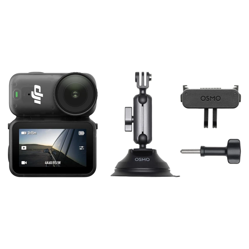 DJI Osmo Nano Car Mount Combo (64GB) - Small 4K Wearable Vlogging Camera, 1/1.3″ Sensor, 143° Wide FOV, 200-Min Recording, Stabilization, Remote Control, Magnetic Cam for Travel, Vlog