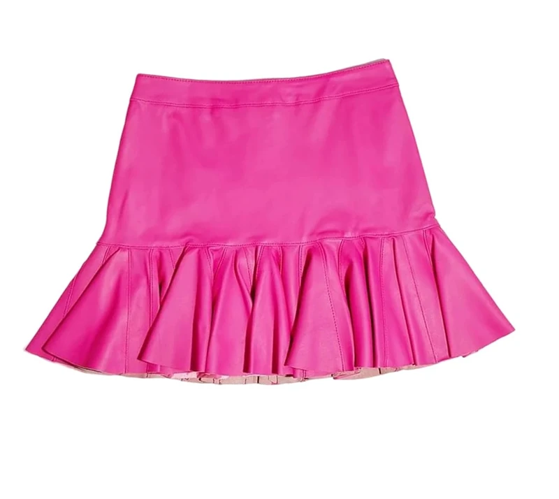 Women's Genuine Leather Mini Skirts Sheepskin Hip Wrap Fishtail Skirt High Waisted Slim Fit A Line Skirt