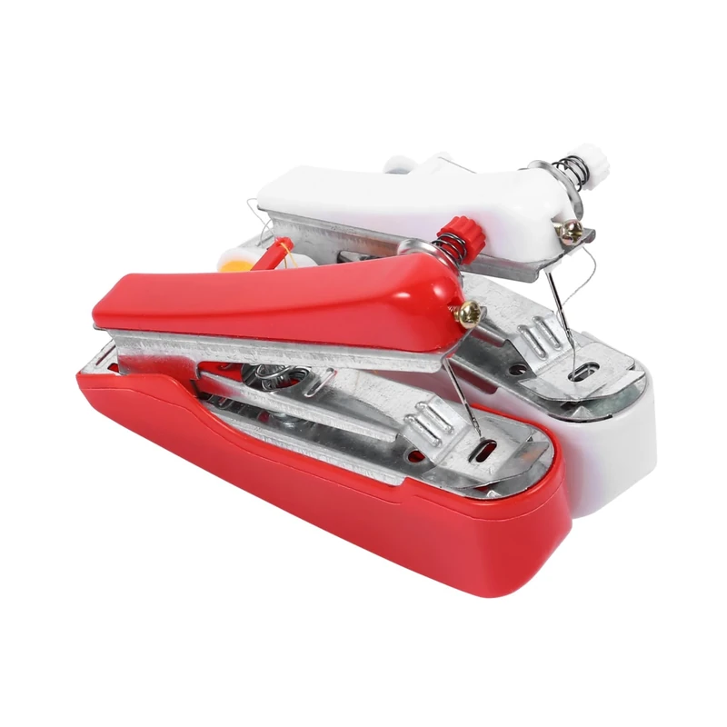 UTHCLO 2Pcs Mini Handheld Sewing Machine Portable Manual Stitch Tool for Travel Home Use Quick Clothing Fixer Easy Use Sewing Machine for Beginners and DIY Crafts