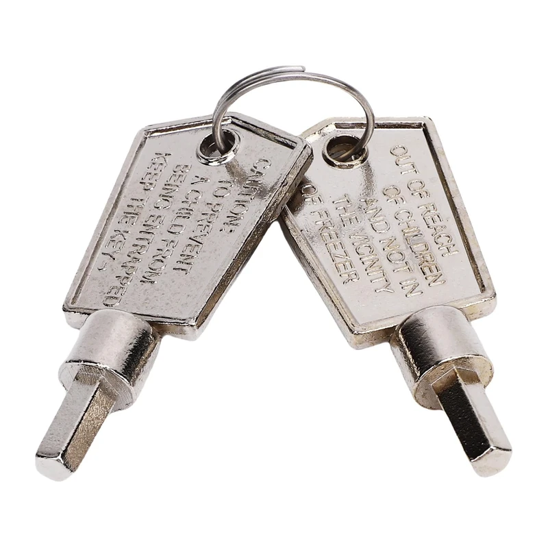 Generic Freezer Key, Metal Freezer Door Compact Aluminum Alloy 2pcs Easy to Use for Refrigerator - Image 1