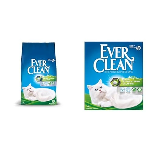Bundle of Ever Clean Clumping Cat Litter, Extra Strong Scented 20L bag + 10L box