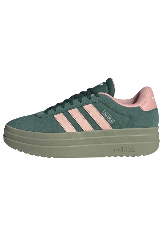 adidas Women's Vl Court Bold Shoes, Collegiate Green/Haze Coral/Semi Frozen Turbo, 7.5 UK