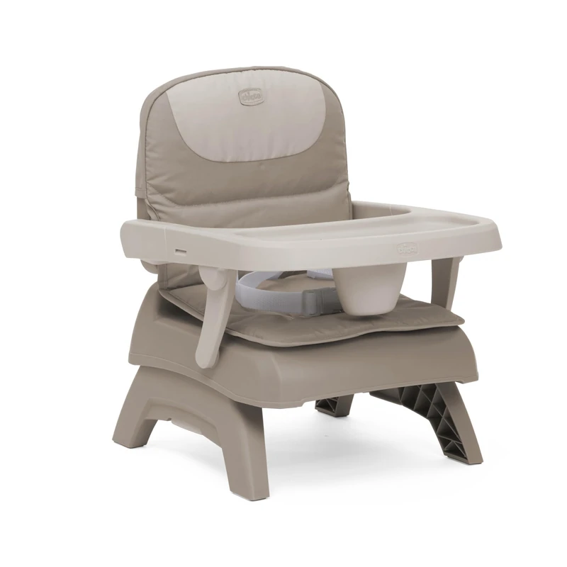 Chicco Bento Booster Seat for 6 Months to 3 Years (15kg), 2 Adjustable Heights, Compact and Travel-Friendly Design, Removable Tray, Vanilla, 04087182240000