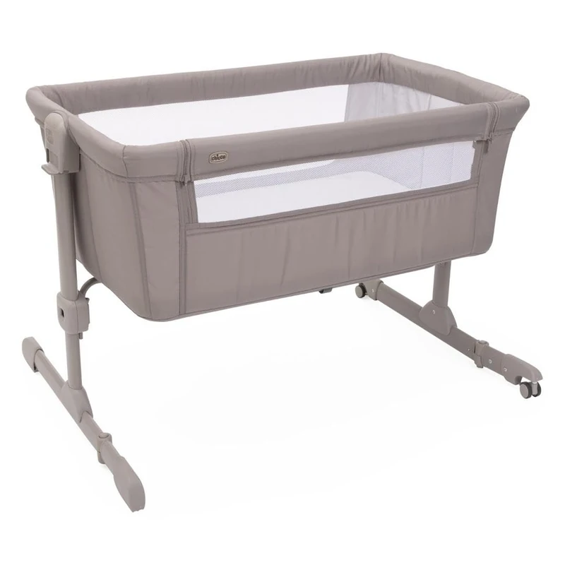 Chicco Next2Me Essential Bedside Crib for Birth up to 6 Months, Co-Sleeping Crib, Adjustable Height, Foldable Feet, Eco-Friendly Fabric and Travel Bag, Dove Re_Lux