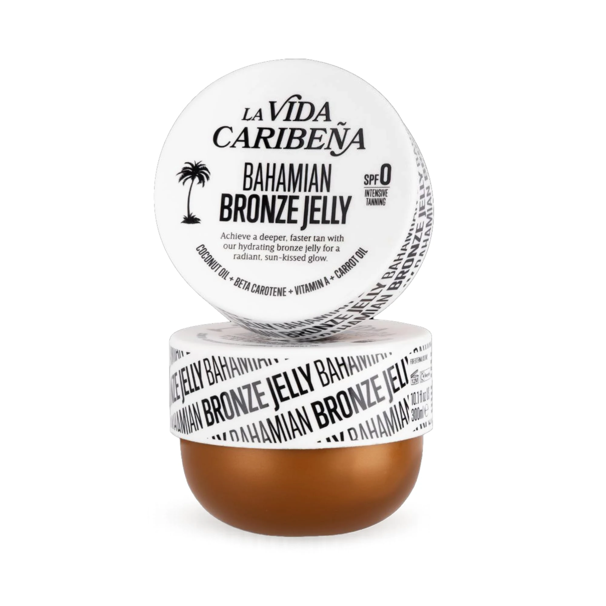 La Vida Caribena Bahamian Bronze Jelly (SPF 0) – Sunbed Tanning Accelerator & Bronzer Jelly, Tan Maximiser Tanning Gel with Coconut & Carrot Oils, Beta-Carotene, Indoor & Outdoor Use, 300 ml
