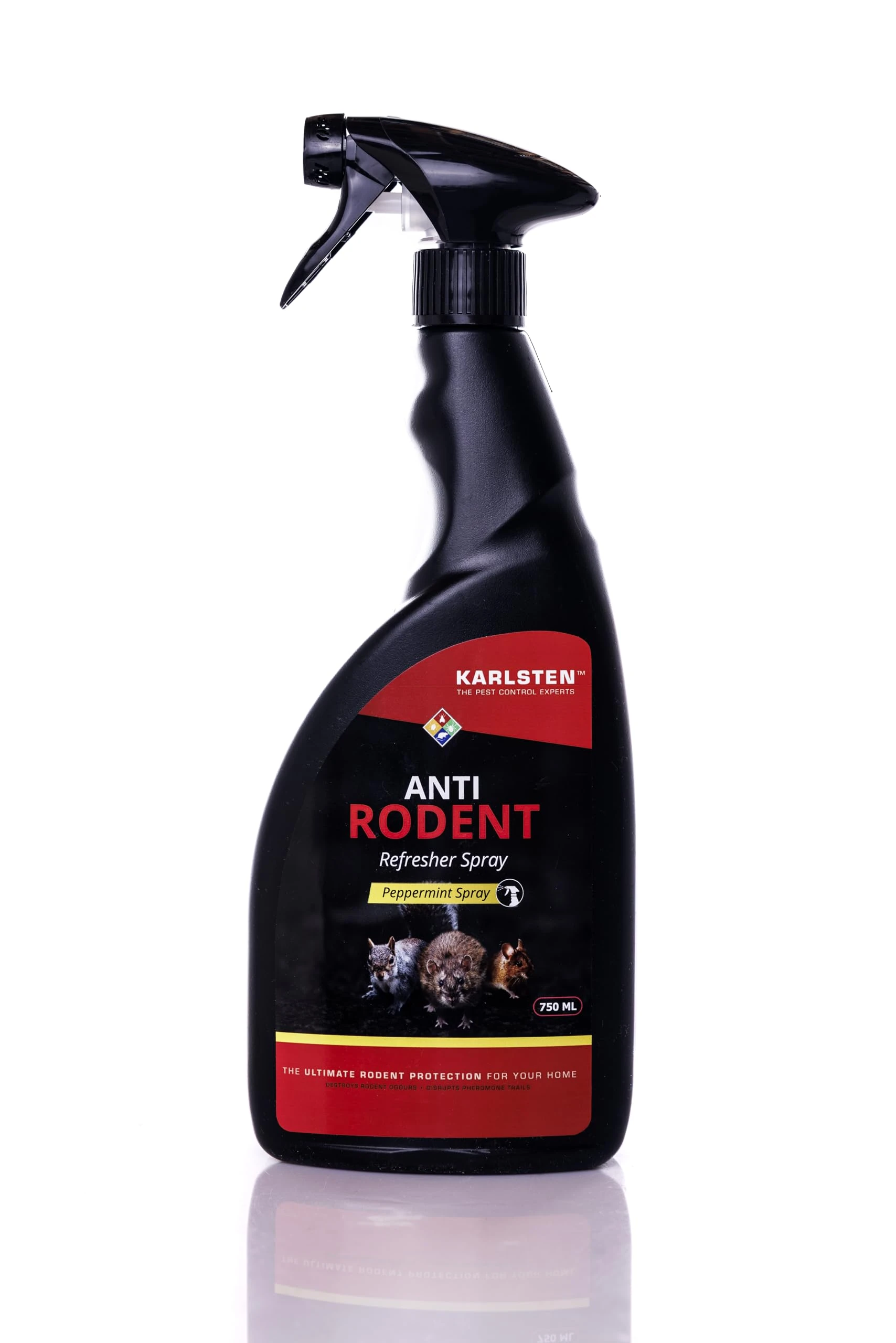 Karlsten Rodent Spray 750 ml – High-Strength Peppermint Oil Barrier for Rats & Mice – Indoor & Outdoor Use – Disrupts Rodent Pathways & Pheromone Trails – Ready-to-Use