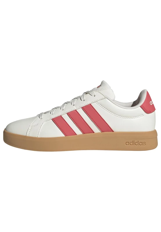 adidas Women's Grand Court Base 3.0 Shoes, Core White/Pure Turbo/Gum 3, 5 UK